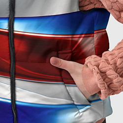 Детский жилет Изогнутая белая синяя красная абстракция, цвет: 3D-светло-серый — фото 2