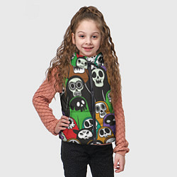 Детский жилет Скелеты на хэллоуин, цвет: 3D-черный — фото 2