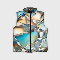 Детский жилет Грани стеклянного камня, цвет: 3D-светло-серый