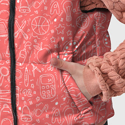 Детский жилет Школьный розовый паттерн, цвет: 3D-светло-серый — фото 2