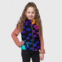 Детский жилет Brawl stars neon logo kids, цвет: 3D-черный — фото 2