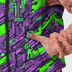 Детский жилет Фиолетовые фрагменты на зелёном фоне, цвет: 3D-красный — фото 2