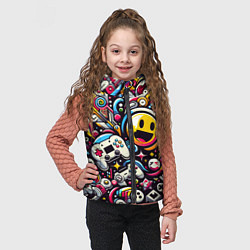 Детский жилет Паттерн с играми, цвет: 3D-светло-серый — фото 2
