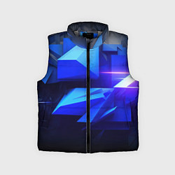 Детский жилет Black blue background abstract, цвет: 3D-светло-серый