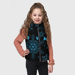 Детский жилет Cнежинки - snowflakes, цвет: 3D-черный — фото 2