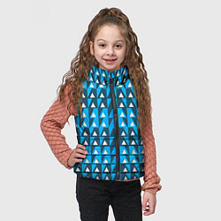 Детский жилет Узор из треугольников синий, цвет: 3D-светло-серый — фото 2