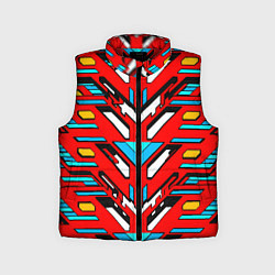 Детский жилет Красно-синяя техно броня, цвет: 3D-красный