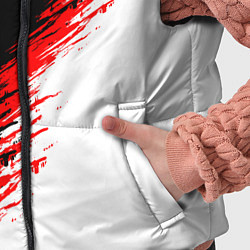 Детский жилет Черные красные и белые штрихи красок, цвет: 3D-светло-серый — фото 2