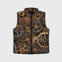Детский жилет Стимпанк ржавые шестеренки текстура, цвет: 3D-светло-серый