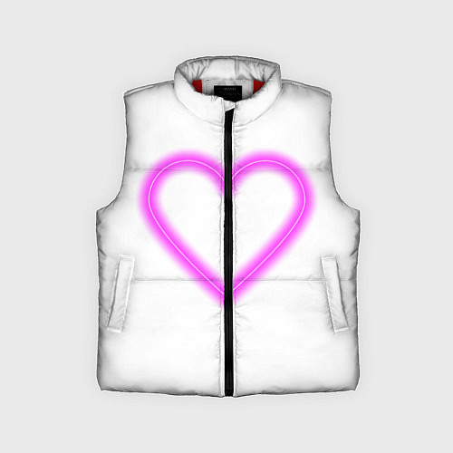 Детский жилет Неоновое сиреневое сердце / 3D-Красный – фото 1