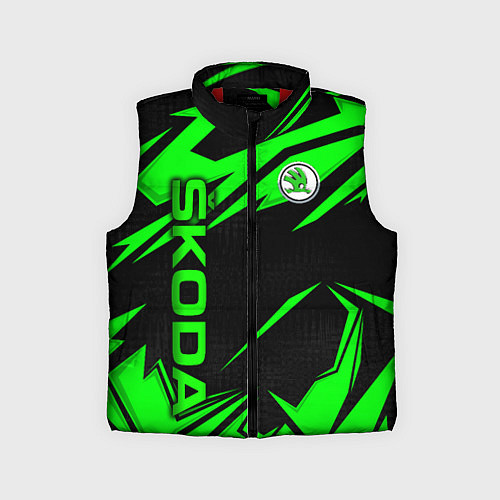 Детский жилет Skoda - green uniform / 3D-Красный – фото 1