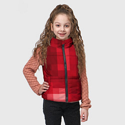 Детский жилет Red cubes abstraction, цвет: 3D-черный — фото 2