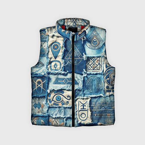 Детский жилет Племя майя-пэчворк / 3D-Красный – фото 1