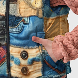 Детский жилет Vanguard denim patchwork - ai art, цвет: 3D-красный — фото 2