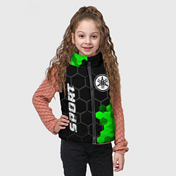 Детский жилет Yamaha green sport hexagon, цвет: 3D-черный — фото 2