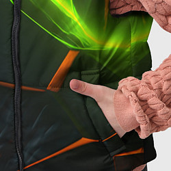Детский жилет Green neon abstract geometry, цвет: 3D-светло-серый — фото 2