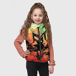 Детский жилет Кислотное разбитое стекло, цвет: 3D-красный — фото 2