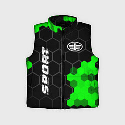 Детский жилет FAW green sport hexagon, цвет: 3D-черный