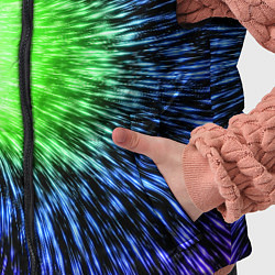 Детский жилет Червоточина - градиентные лучи со свечением, цвет: 3D-черный — фото 2