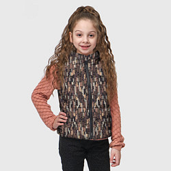 Детский жилет Светло-коричневый паттерн полосочки, цвет: 3D-светло-серый — фото 2