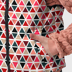 Детский жилет Бирюзово-розовый геометричный треугольники, цвет: 3D-черный — фото 2