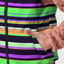 Детский жилет Зелёно-фиолетовый полосатый, цвет: 3D-черный — фото 2