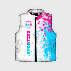 Детский жилет Sporting neon gradient style по-вертикали, цвет: 3D-черный