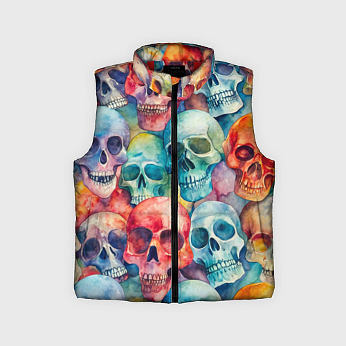 Детский жилет Красочный узор с черепами / 3D-Красный – фото 1
