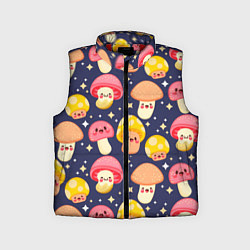 Детский жилет Веселые грибочки паттерн, цвет: 3D-красный