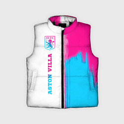 Детский жилет Aston Villa neon gradient style по-вертикали, цвет: 3D-черный