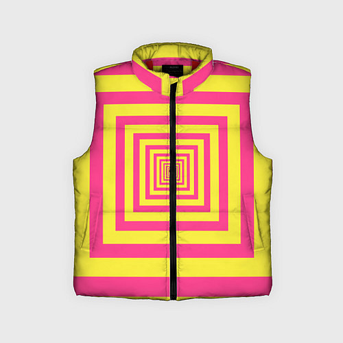 Детский жилет Желтые квадраты трансформация / 3D-Красный – фото 1