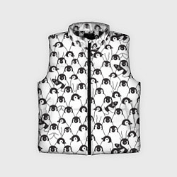 Детский жилет Узор с пингвинами, цвет: 3D-черный