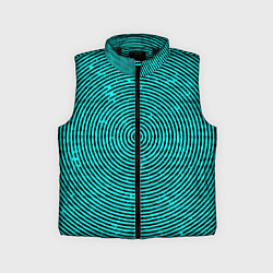 Детский жилет Гипнотический круг чёрно-голубой, цвет: 3D-черный