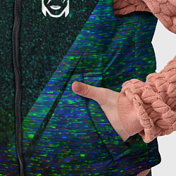 Детский жилет David Bowie glitch blue, цвет: 3D-черный — фото 2