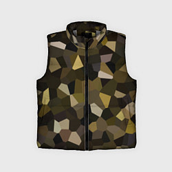Детский жилет Мозаика оливковых оттенков, цвет: 3D-светло-серый