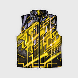 Детский жилет Yellow and white abstraction, цвет: 3D-черный