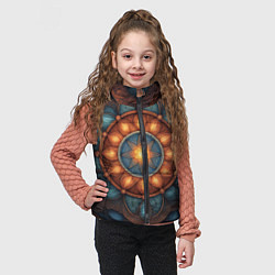 Детский жилет Симметричный орнамент - мандала узор со светящейся, цвет: 3D-черный — фото 2