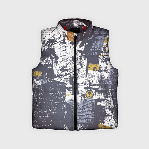 Детский жилет Газетная страничка / 3D-Красный – фото 1