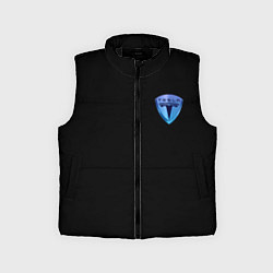 Детский жилет Tesla logo neon, цвет: 3D-черный