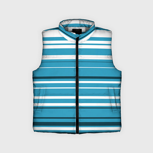 Детский жилет Бело-голубой в полоску / 3D-Светло-серый – фото 1