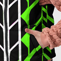 Детский жилет Бело-зелёные линии на чёрном фоне, цвет: 3D-светло-серый — фото 2