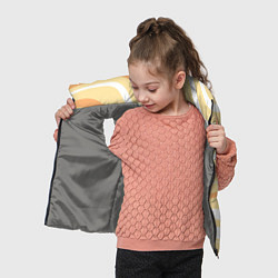 Детский жилет Светлый жёлто-оранжевый волнистые полосы, цвет: 3D-светло-серый — фото 2