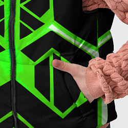 Детский жилет Green lines on a black background, цвет: 3D-красный — фото 2