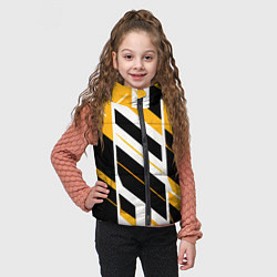 Детский жилет Black and yellow stripes on a white background, цвет: 3D-светло-серый — фото 2