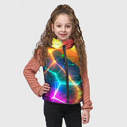 Детский жилет Яркий градиент в разломленных плитах с желтым свет, цвет: 3D-светло-серый — фото 2