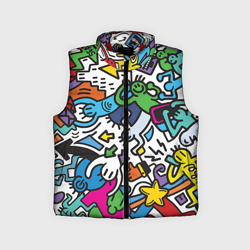 Детский жилет Странные разноцветные человечки / 3D-Красный – фото 1