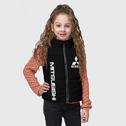 Детский жилет Mitsubishi logo white auto, цвет: 3D-черный — фото 2