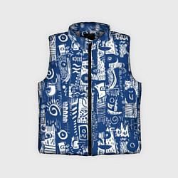 Детский жилет Маски туземные абстракция, цвет: 3D-светло-серый