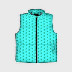 Детский жилет Паттерн неоновый циан со звездами, цвет: 3D-светло-серый