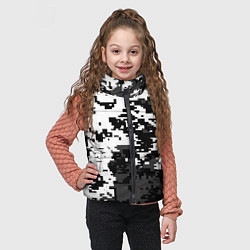 Детский жилет Камуфляжные пиксели чёрно белый, цвет: 3D-черный — фото 2
